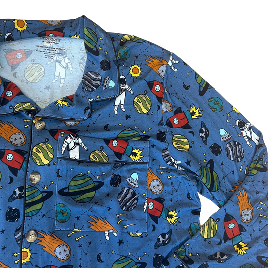 Stormy Space Doodle Men's Bamboo Pajamas