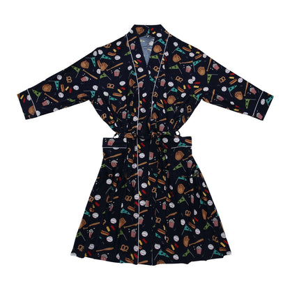 Baseball Women's Bamboo Robe - Peregrine Kidswear - Mom Robe - S/M