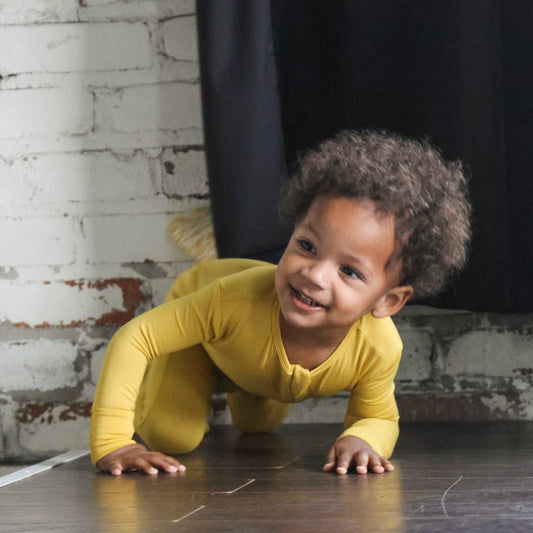 Goldenrod Infant Bamboo Footed Sleeper - Peregrine Kidswear - Footed Sleepers - 0-3M