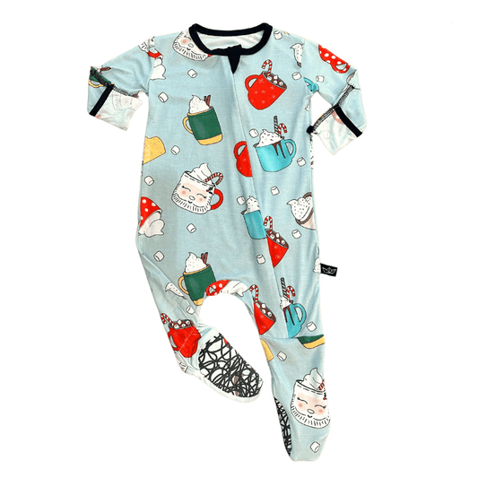Holiday Hot Chocolate Infant Bamboo Footed Sleeper - Peregrine Kidswear - 0-3M