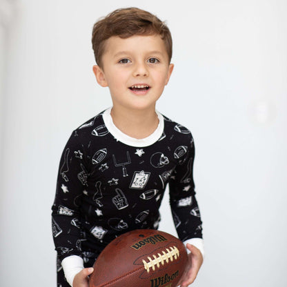 Midnight Football Two-Piece Bamboo Pajamas - Peregrine Kidswear - 12-18M