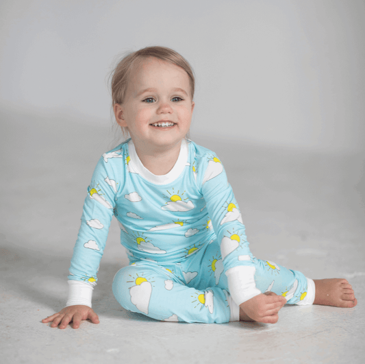 Partly Cloudy Two-Piece Bamboo Pajamas - Peregrine Kidswear - 2 Piece Pajamas - 12-18M