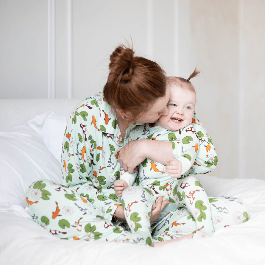 PREORDER Koi Pond Bamboo Footed Sleeper - Peregrine Kidswear - Footed Sleepers - 0-3m