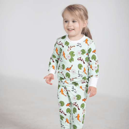 PREORDER Koi Pond Two-Piece Bamboo Pajamas - Peregrine Kidswear - 2 Piece Pajamas - 12-18M