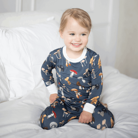 PREORDER Moody Mushrooms Two-Piece Bamboo Pajamas - Peregrine Kidswear - 2 Piece Pajamas - 12-18M