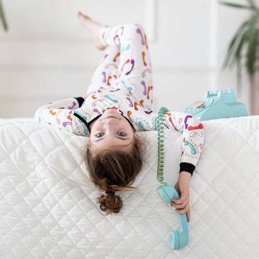Retro Phones Bamboo Two-Piece Pajamas - Peregrine Kidswear - 2 Piece Pajamas - 12-18M