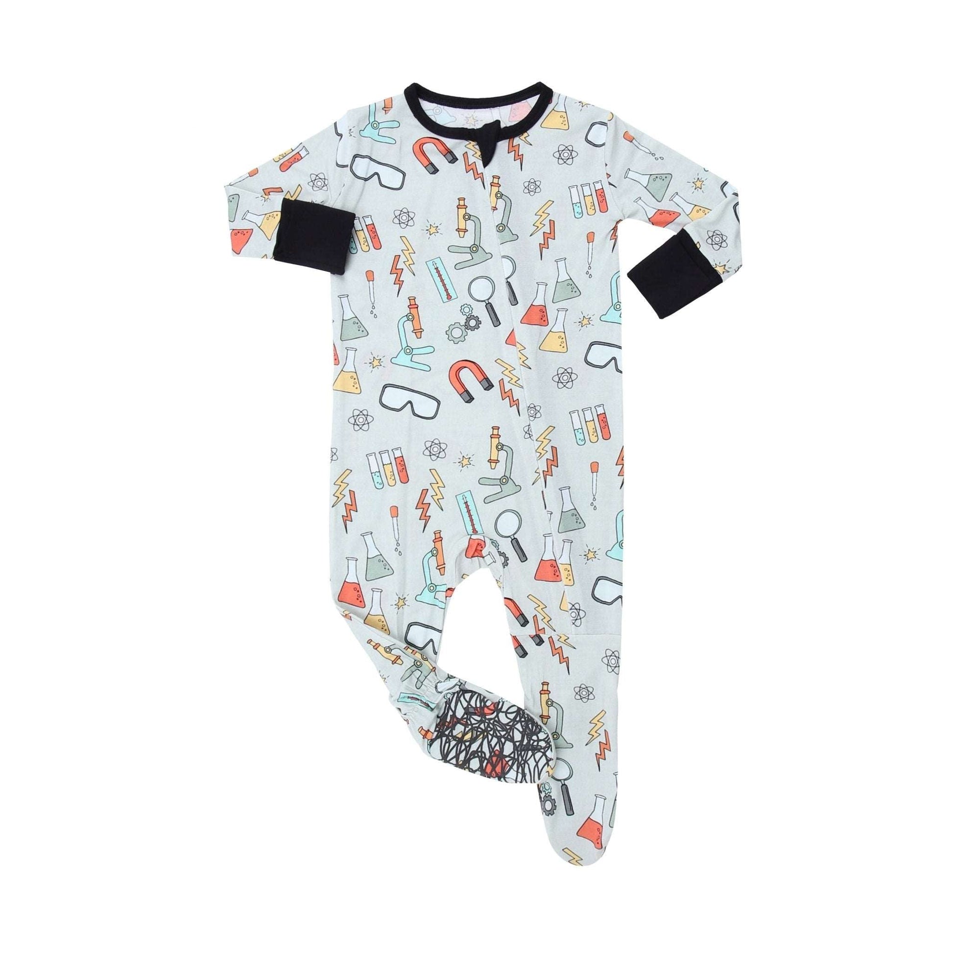 Science Lab Bamboo Footed Sleeper - Peregrine Kidswear - Footed Sleepers - 0-3M