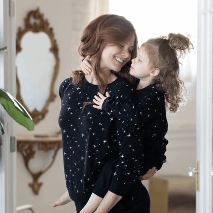 Women's Bamboo Sweatshirt - Black Stars - Peregrine Kidswear - Small